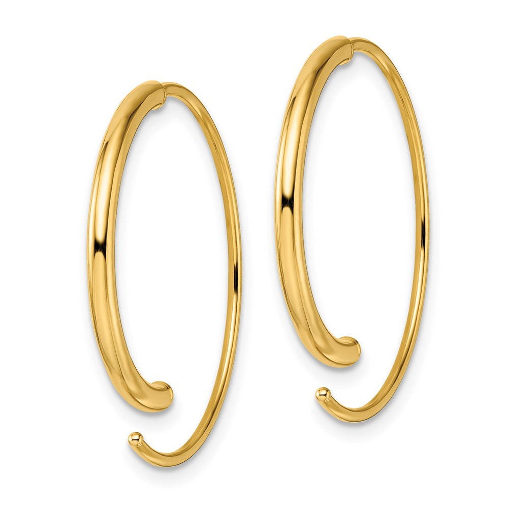 FJC Finejewelers 14 kt Yellow Gold Dangle Polished Threader Earrings 27 x 28 mm