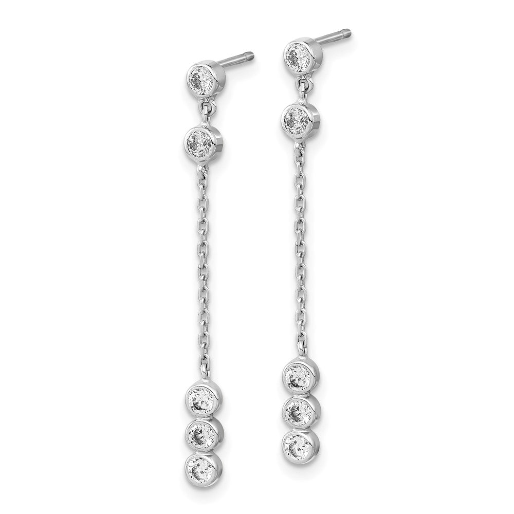 FJC Finejewelers 14 kt White Gold Drop and Dangle CZ Chain Link Dangle Earrings 36 mm x 3 mm