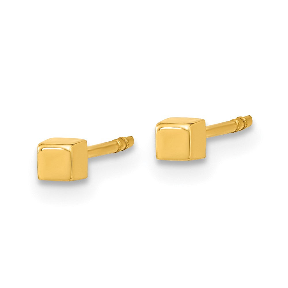 FJC Finejewelers 14 kt Yellow Gold Button Polished Cube Post Earrings 2 x 2 mm
