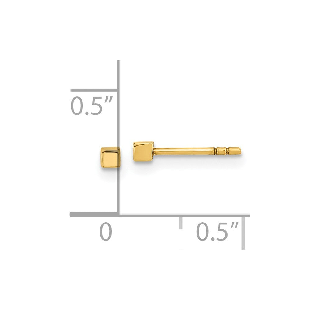 FJC Finejewelers 14 kt Yellow Gold Button Polished Cube Post Earrings 2 x 2 mm