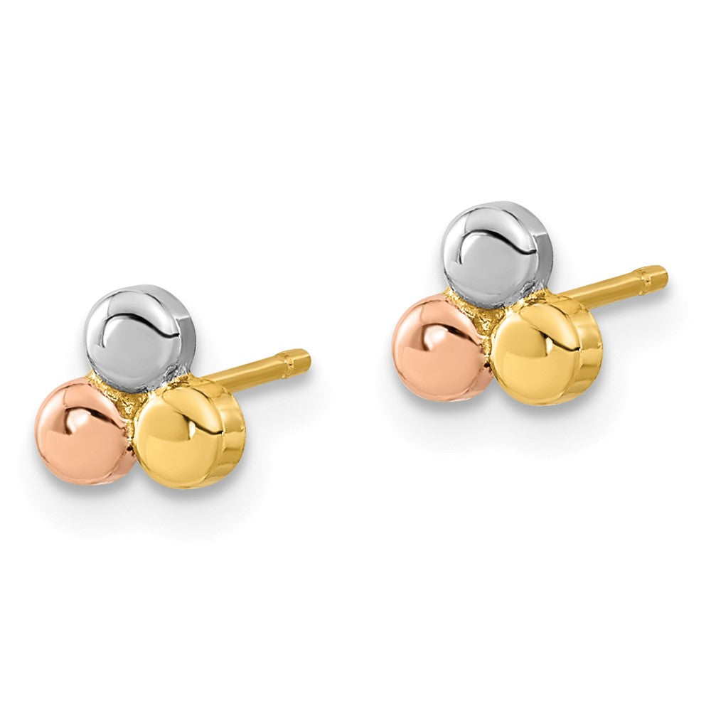 FJC Finejewelers 14 kt Tri Color Gold Button Tri-color Circle Post Earrings 5 x 5 mm