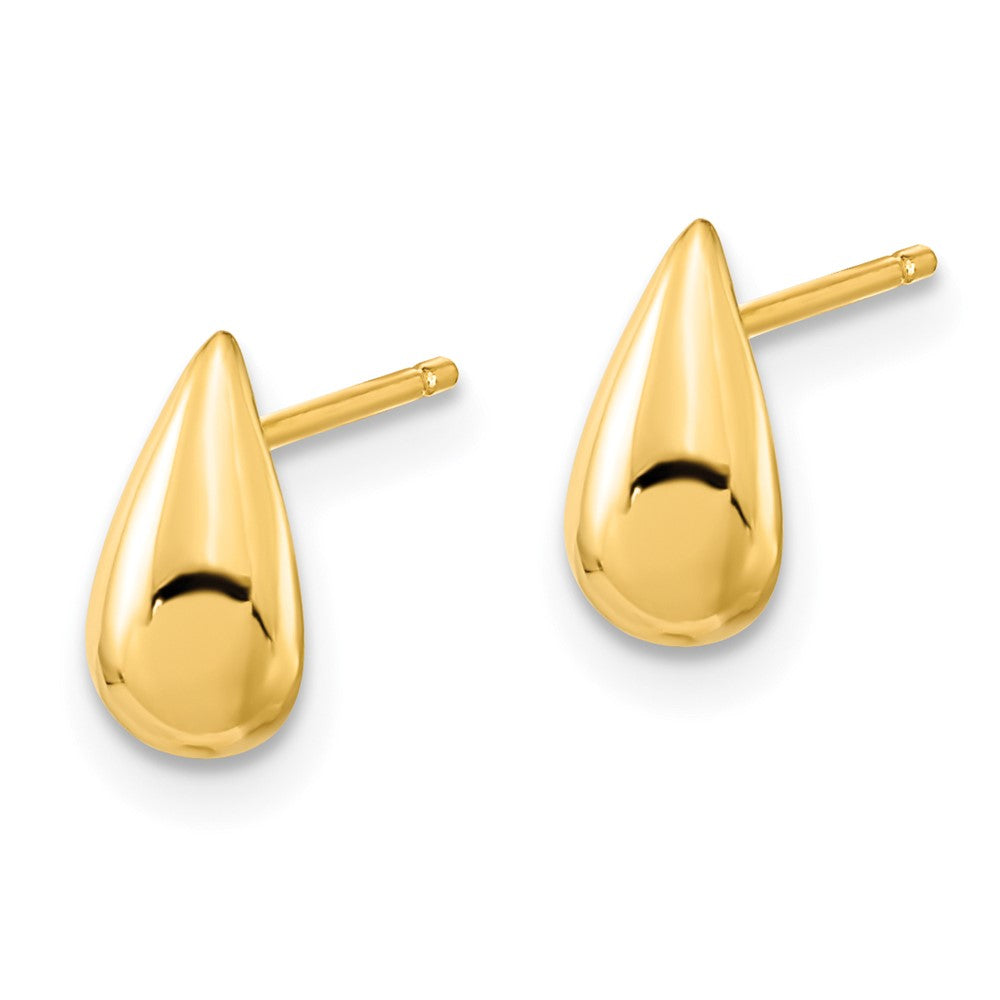 FJC Finejewelers 14 kt Yellow Gold Button Polished Teardrop Post Earrings 8 x 4 mm