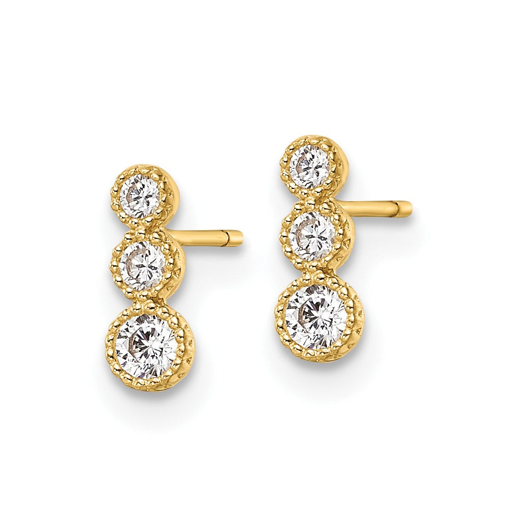 FJC Finejewelers 14 kt Yellow Gold Dangle CZ Post Earrings 8 x 3 mm