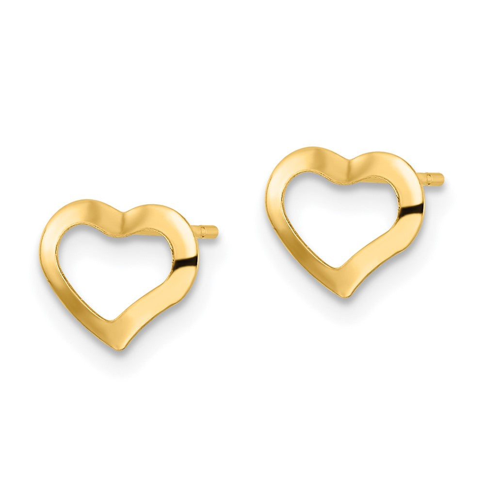 FJC Finejewelers 14 kt Yellow Gold Button Polished Heart Post Earrings 7 x 9 mm
