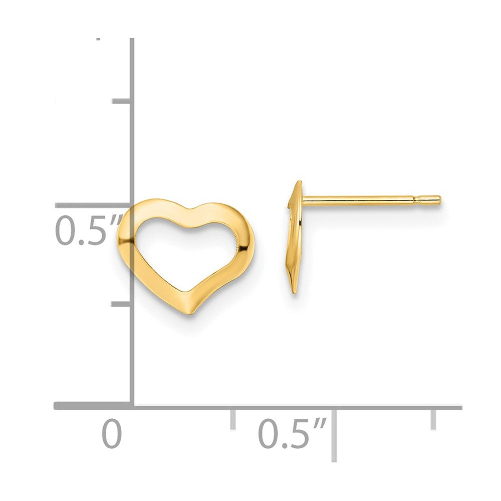 FJC Finejewelers 14 kt Yellow Gold Button Polished Heart Post Earrings 7 x 9 mm