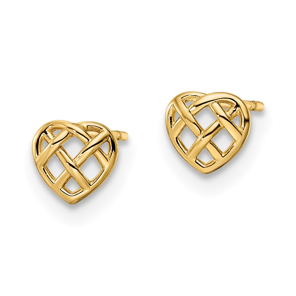 FJC Finejewelers 14 kt Yellow Gold Button Heart Post Earrings 5 x 5 mm