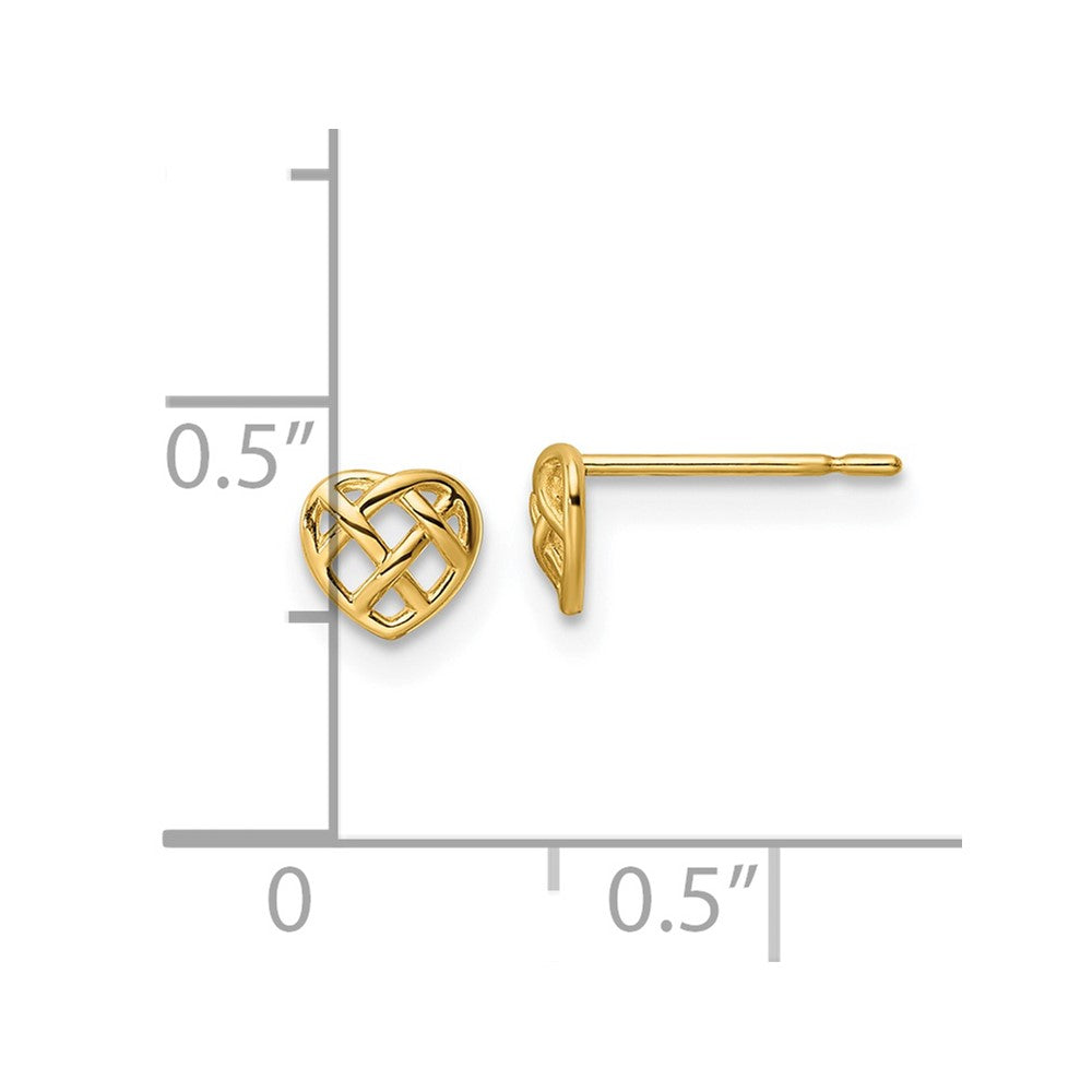 FJC Finejewelers 14 kt Yellow Gold Button Heart Post Earrings 5 x 5 mm