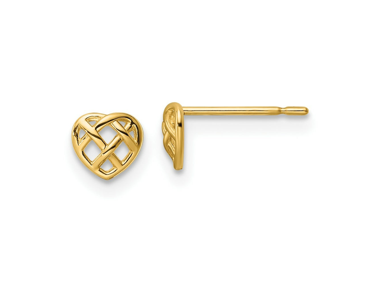 FJC Finejewelers 14 kt Yellow Gold Button Heart Post Earrings 5 x 5 mm