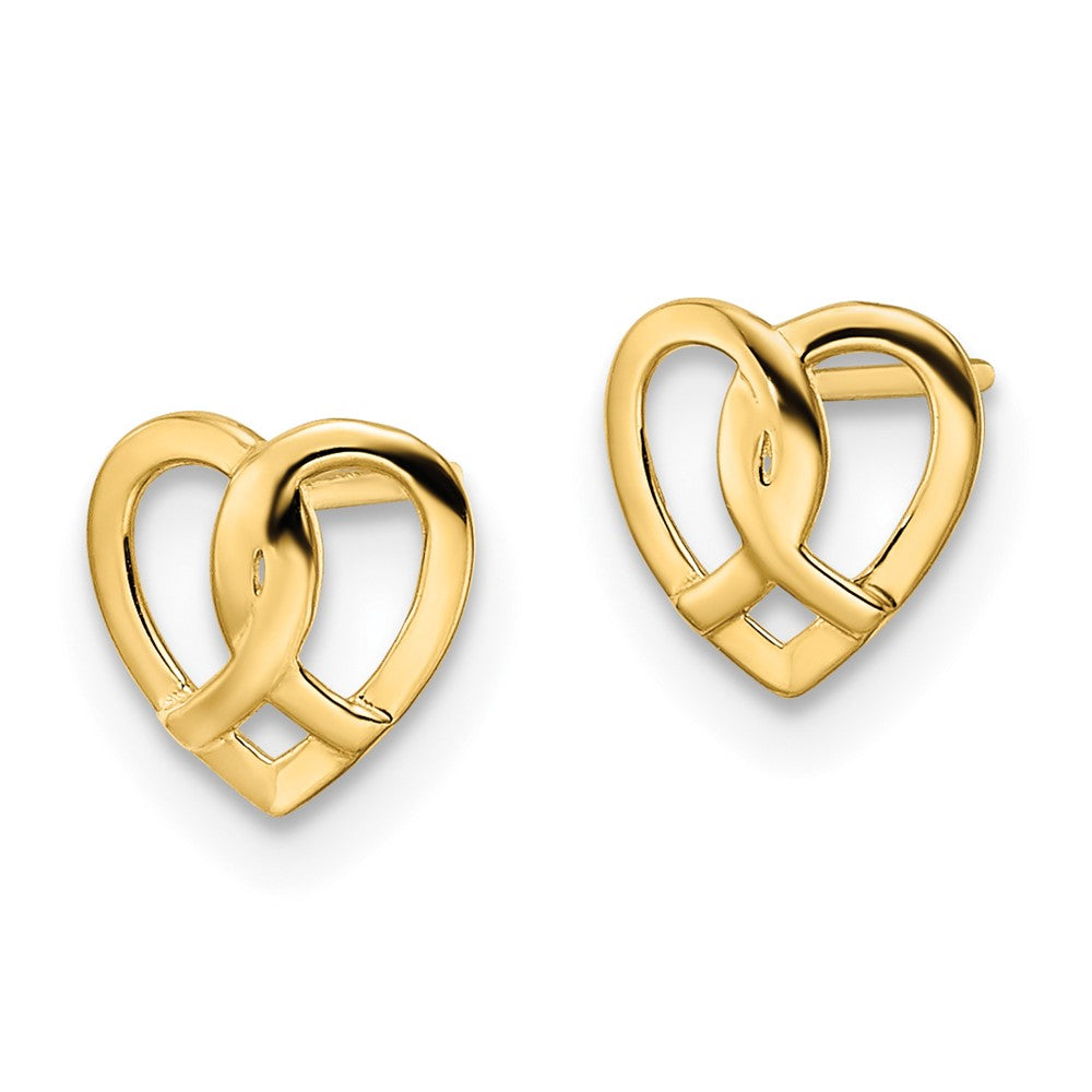 FJC Finejewelers 14 kt Yellow Gold Button Heart Post Earrings 7 x 7 mm