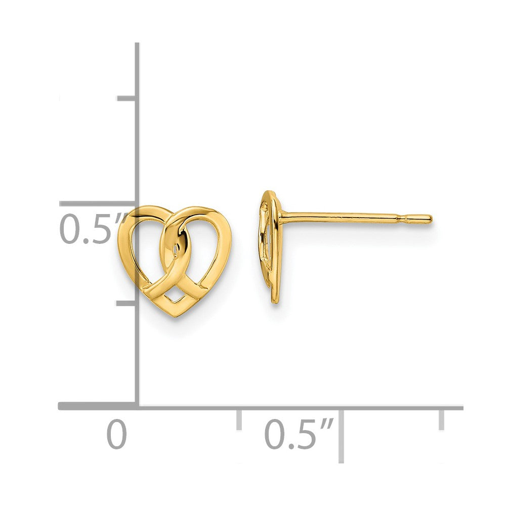 FJC Finejewelers 14 kt Yellow Gold Button Heart Post Earrings 7 x 7 mm
