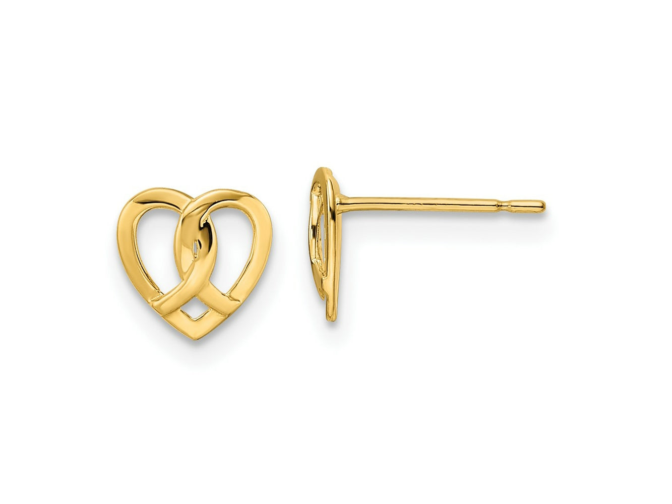FJC Finejewelers 14 kt Yellow Gold Button Heart Post Earrings 7 x 7 mm