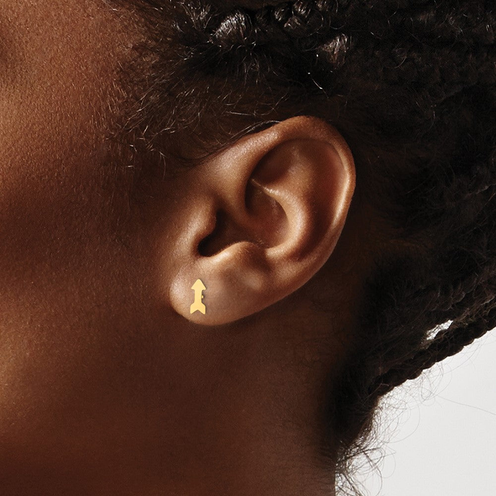 FJC Finejewelers 14 kt Yellow Gold Button Polished Arrow Post Earrings 3 x 7 mm