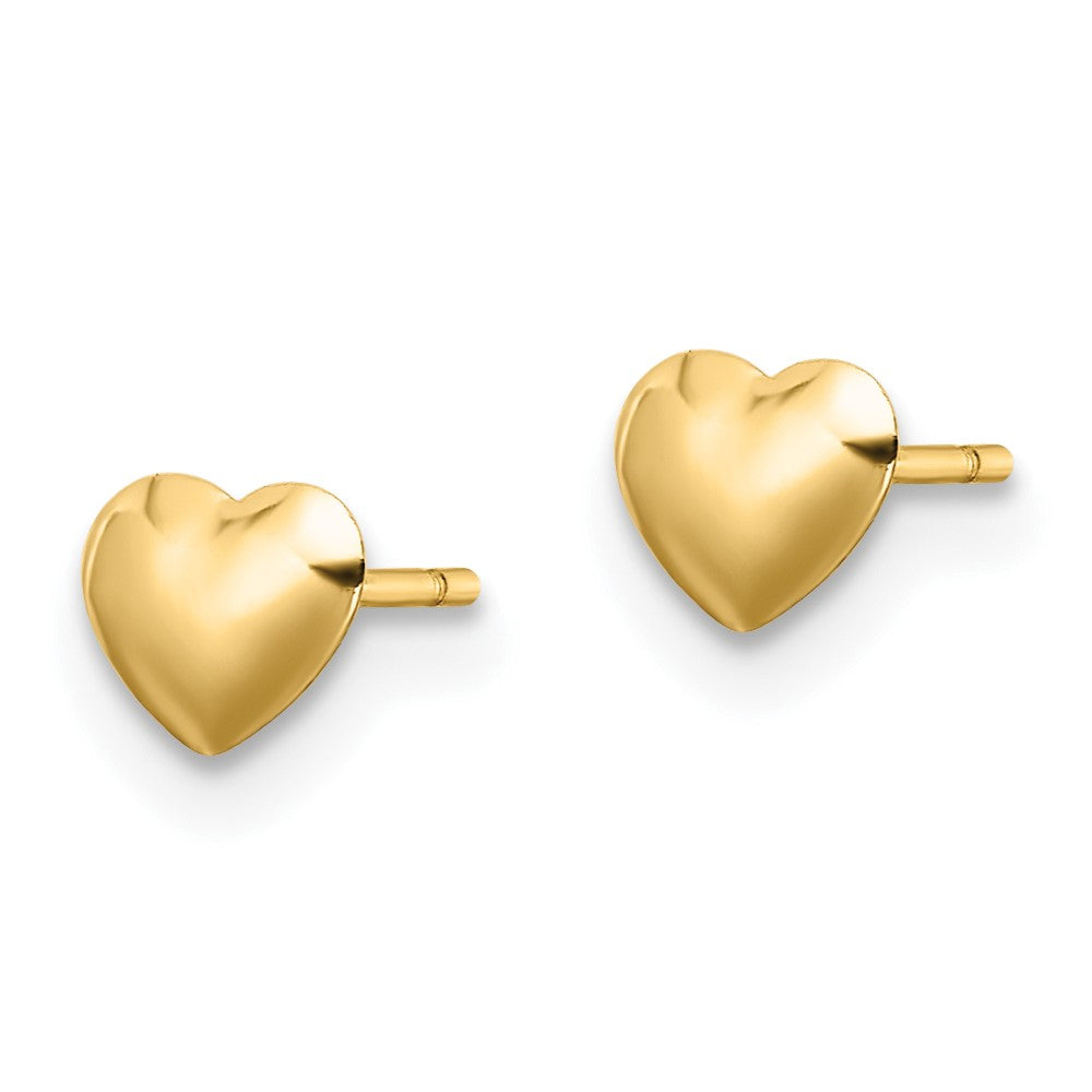 FJC Finejewelers 14 kt Yellow Gold Button Polished Heart Post Stud Earrings 4 x 5 mm