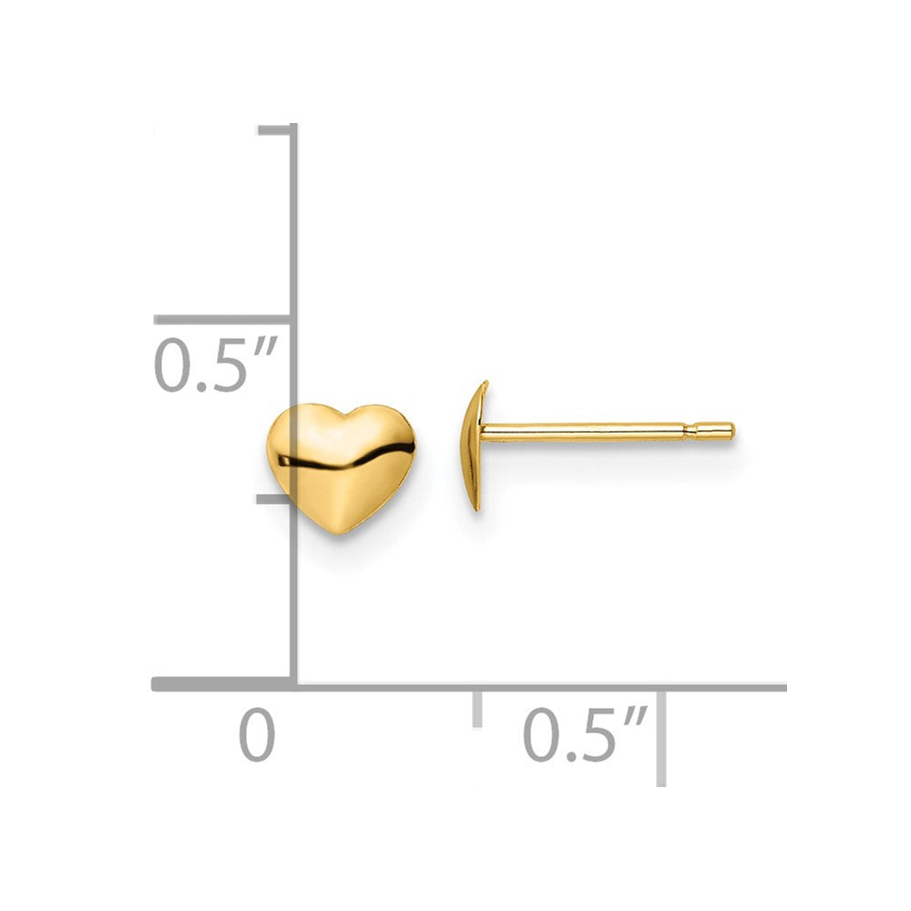 FJC Finejewelers 14 kt Yellow Gold Button Polished Heart Post Stud Earrings 4 x 5 mm