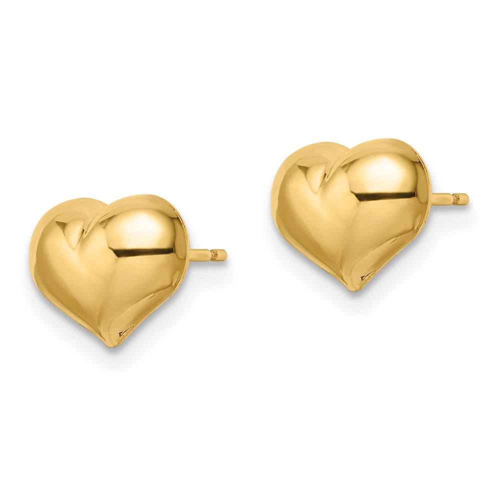 FJC Finejewelers 14 kt Yellow Gold Button Polished Puffed Heart Post Earrings 7 x 10 mm