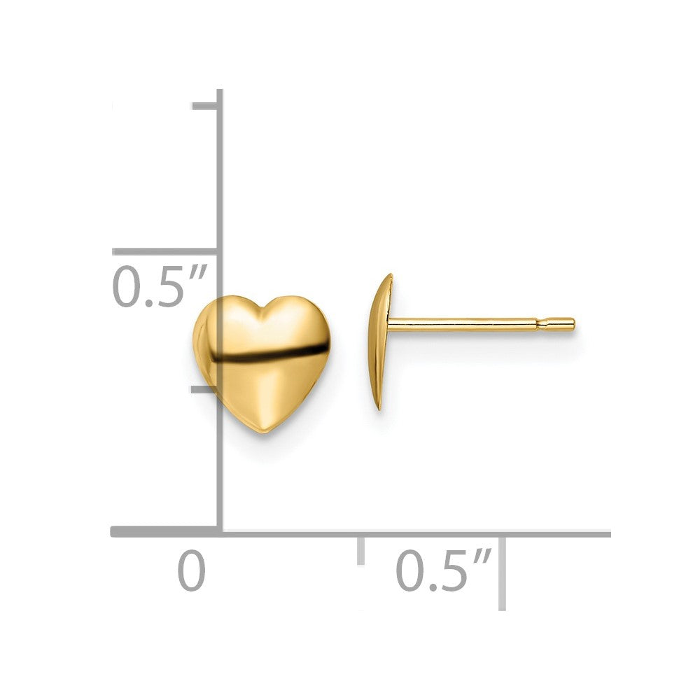 FJC Finejewelers 14 kt Yellow Gold Button Polished Heart Post Earrings 6 x 6 mm