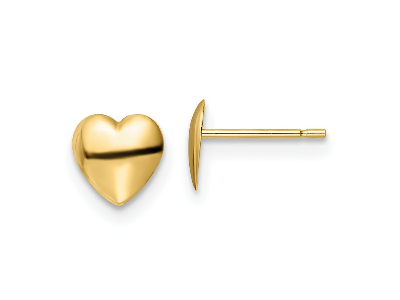 FJC Finejewelers 14 kt Yellow Gold Button Polished Heart Post Earrings 6 x 6 mm