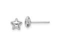 FJC Finejewelers 14 kt White Gold Button White Polished Small Puffed Star Post Earrings 6 x 6 mm