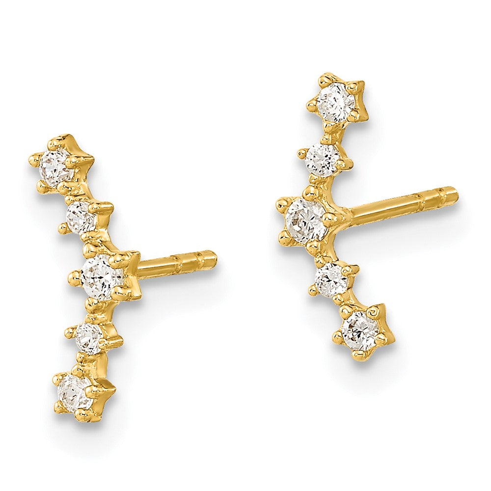 FJC Finejewelers 14 kt Yellow Gold Dangle Polished Fancy CZ Post Earrings 4 x 11 mm