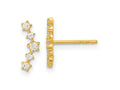 FJC Finejewelers 14 kt Yellow Gold Dangle Polished Fancy CZ Post Earrings 4 x 11 mm