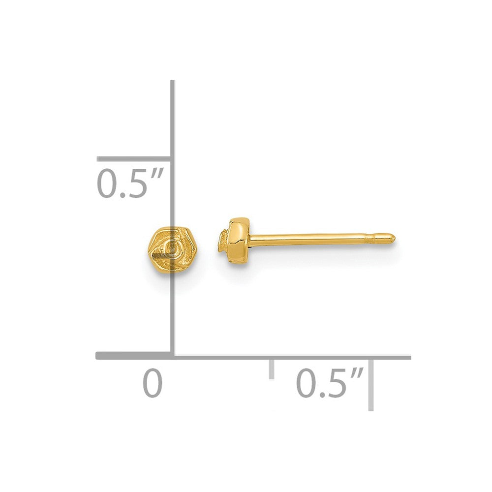 FJC Finejewelers 14 kt Yellow Gold Button Polished Rose Post Earrings 3 x 3 mm