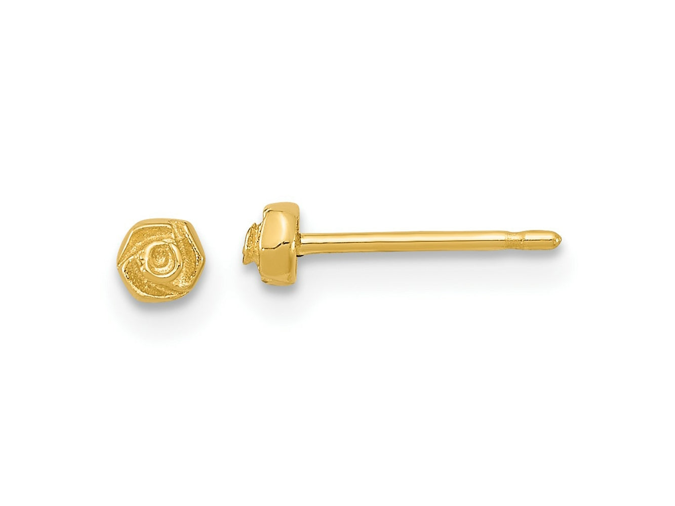 FJC Finejewelers 14 kt Yellow Gold Button Polished Rose Post Earrings 3 x 3 mm
