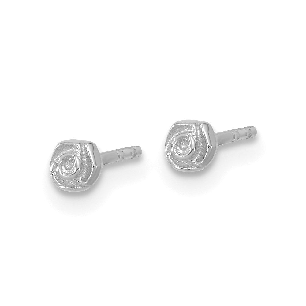 FJC Finejewelers 14 kt White Gold Button Polished Rose Post Earrings 3 x 3 mm
