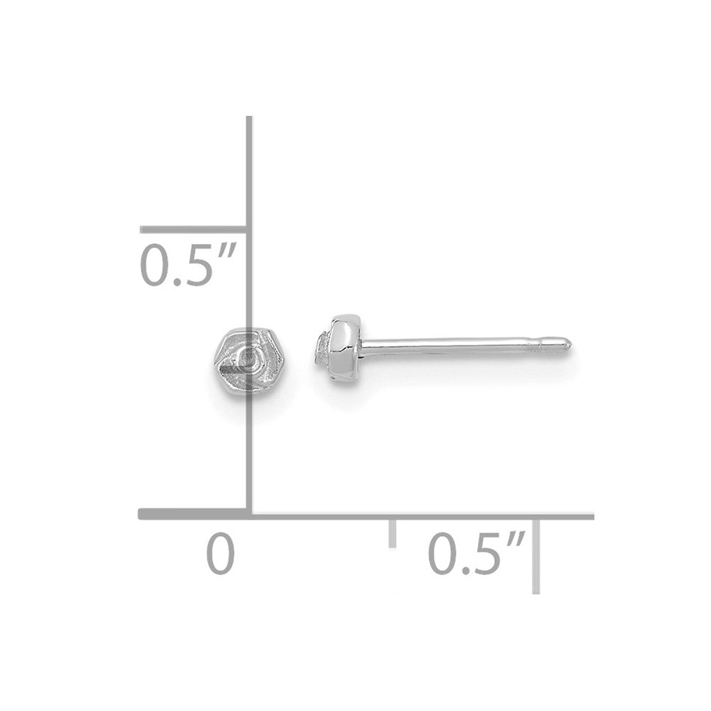 FJC Finejewelers 14 kt White Gold Button Polished Rose Post Earrings 3 x 3 mm