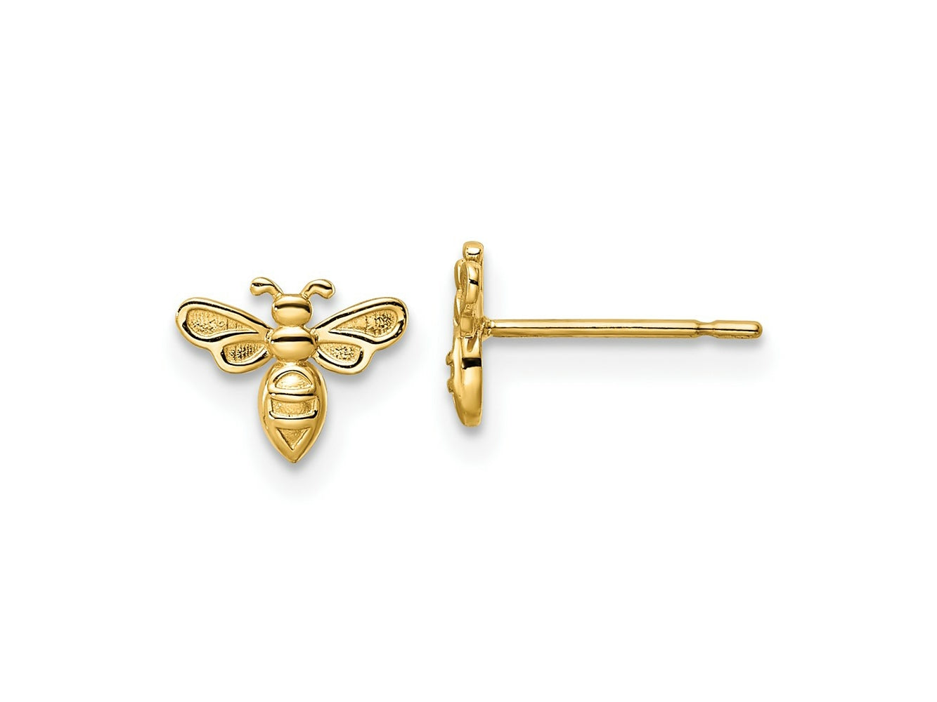 FJC Finejewelers 14 kt Yellow Gold Button Bumble Bee Post Earrings 6 x 8 mm