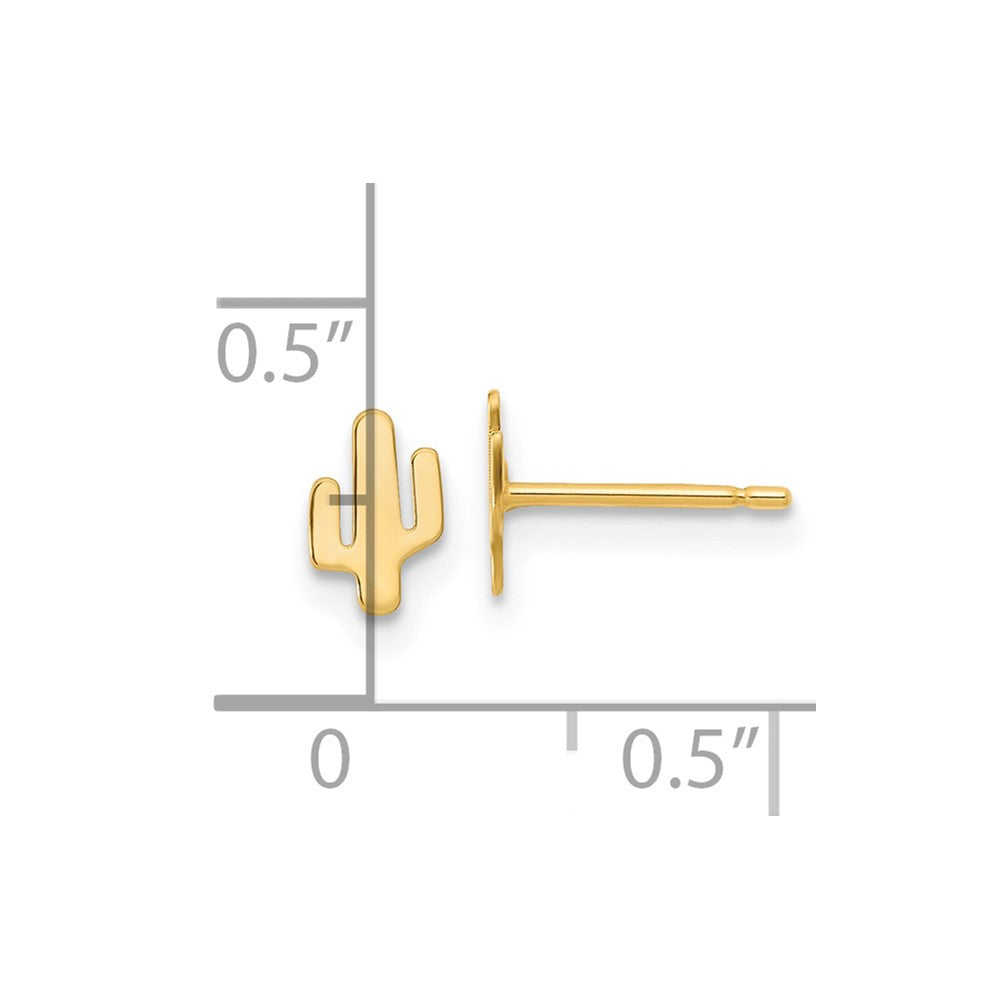 FJC Finejewelers 14 kt Yellow Gold Button Polished Cactus Post Earrings 6 x 4 mm