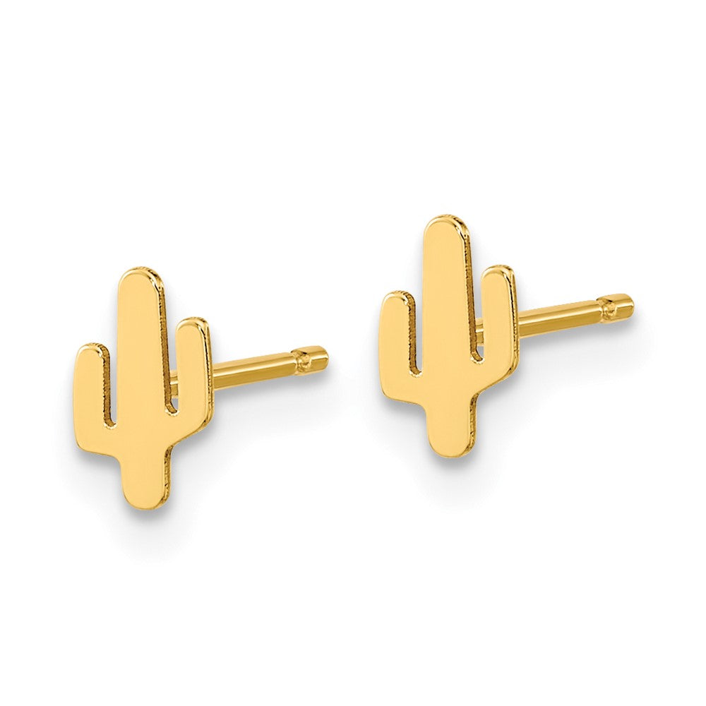 FJC Finejewelers 14 kt Yellow Gold Button Polished Cactus Post Earrings 6 x 4 mm
