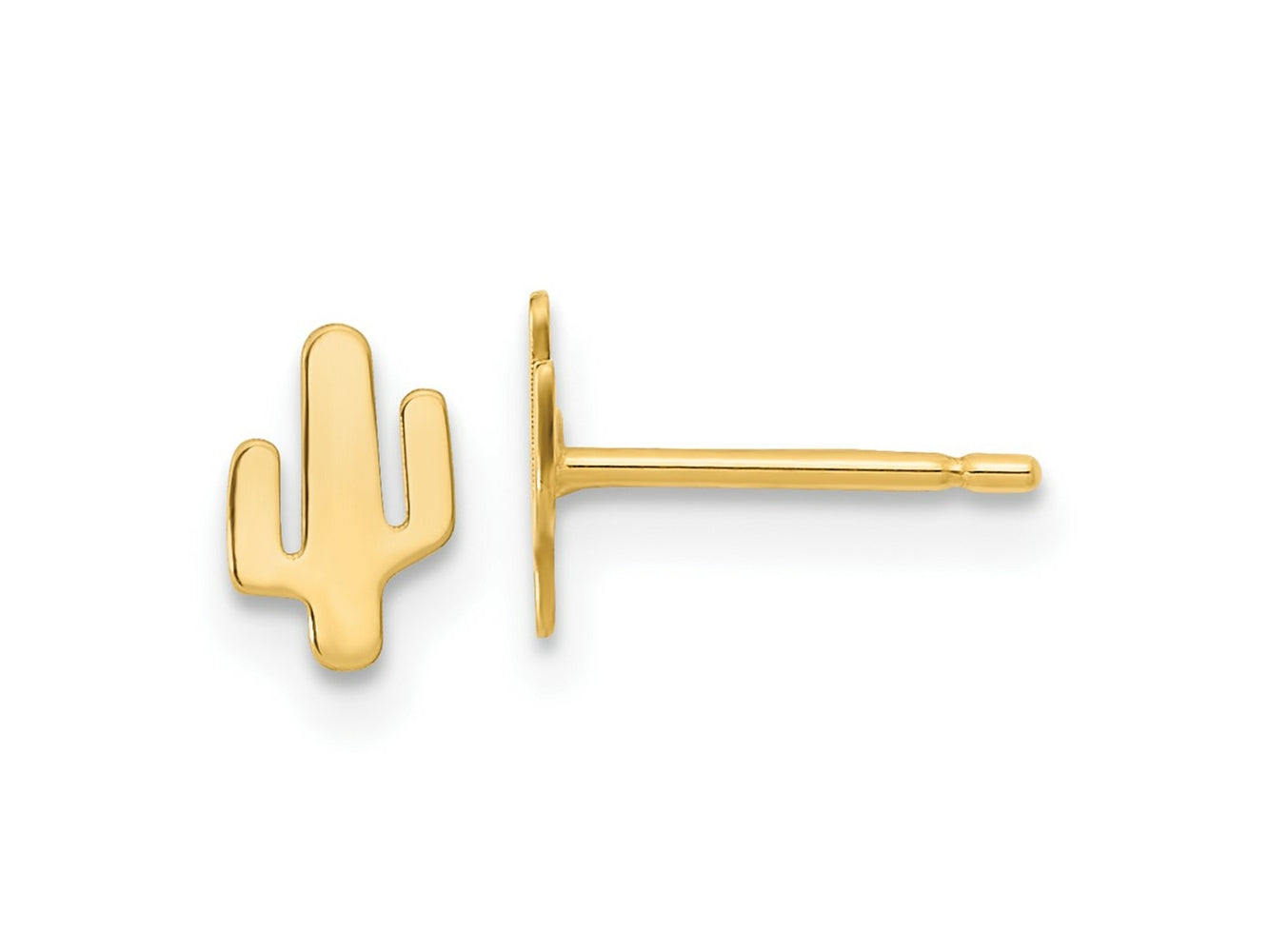 FJC Finejewelers 14 kt Yellow Gold Button Polished Cactus Post Earrings 6 x 4 mm