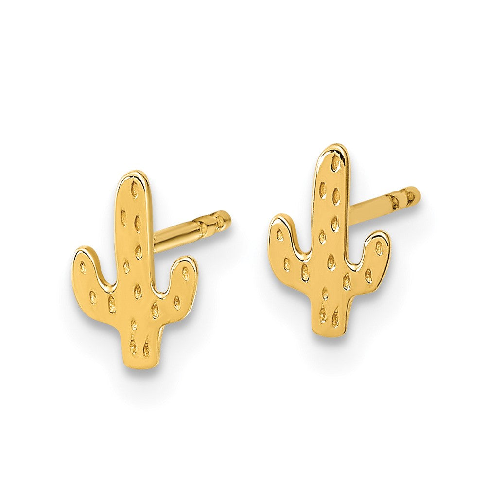 FJC Finejewelers 14 kt Yellow Gold Button Polished Cactus Post Earrings 7 x 4 mm