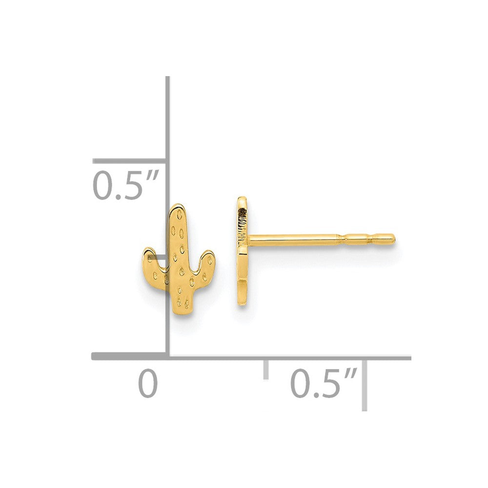 FJC Finejewelers 14 kt Yellow Gold Button Polished Cactus Post Earrings 7 x 4 mm