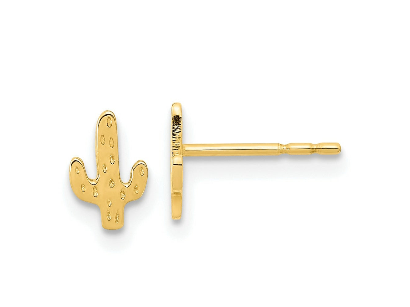 FJC Finejewelers 14 kt Yellow Gold Button Polished Cactus Post Earrings 7 x 4 mm