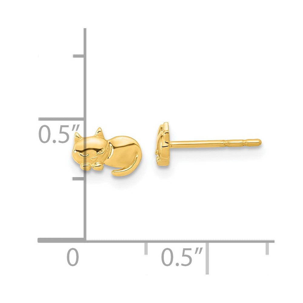 FJC Finejewelers 14 kt Yellow Gold Button Polished Cat Post Earrings 5 x 7 mm