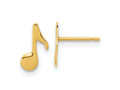 FJC Finejewelers 14 kt Yellow Gold Button Polished Music Note Post Earrings 10 x 5 mm