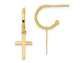 FJC Finejewelers 14 kt Yellow Gold Polished Cross Dangle Earrings 24 x 8 mm