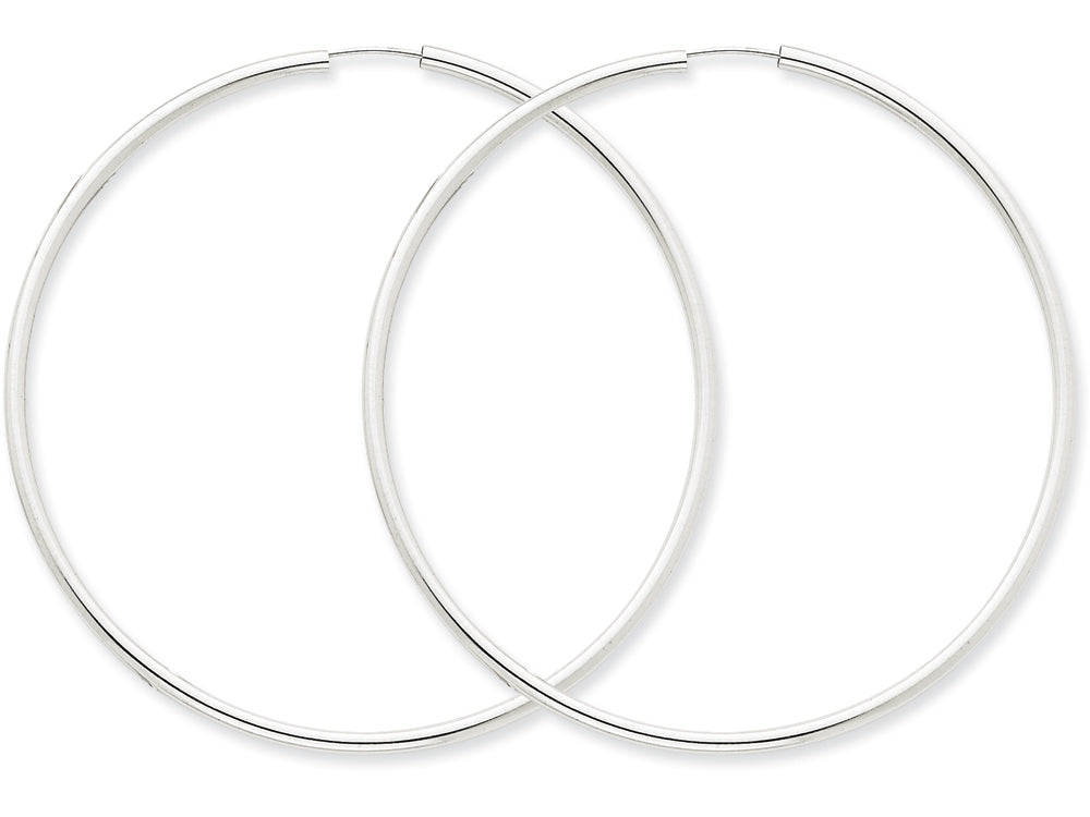 FJC Finejewelers 14k White Gold 2mm Polished Endless Hoop Earrings