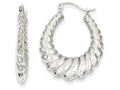FJC Finejewelers 14k White Gold Polished Scalloped Hoop Earrings