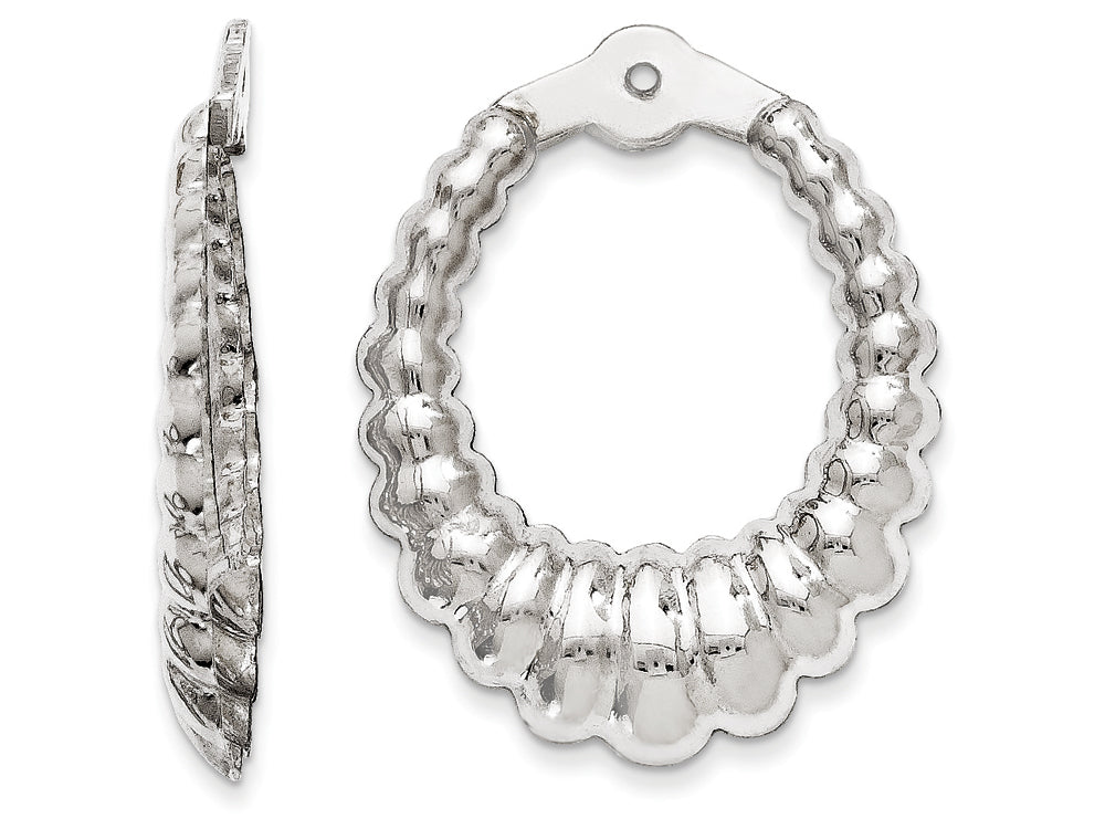 FJC Finejewelers 14k White Gold Scalloped Hoop Earring Jackets