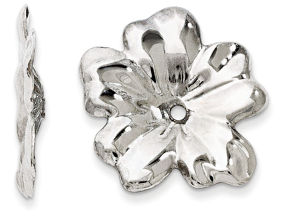 FJC Finejewelers 14k White Gold Floral Earring Jackets
