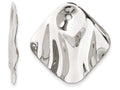 FJC Finejewelers 14k White Gold Polished Hammered Square Earring Jackets