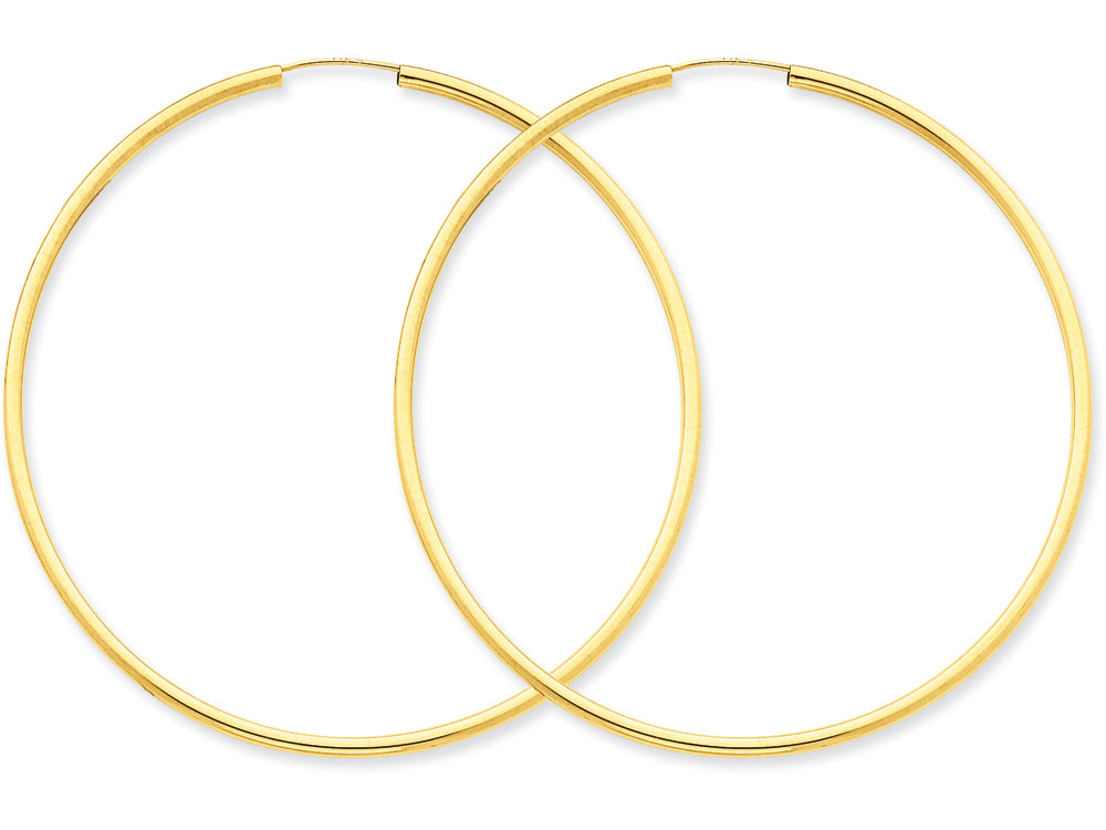 FJC Finejewelers 14k Yellow Gold Polished Round Endless 2mm Hoop Earrings