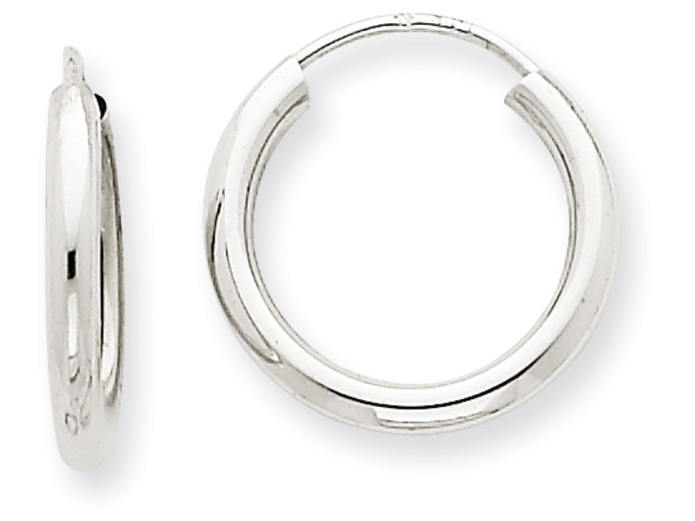 FJC Finejewelers 14k White Gold Polished Endless 2mm Hoop Earrings