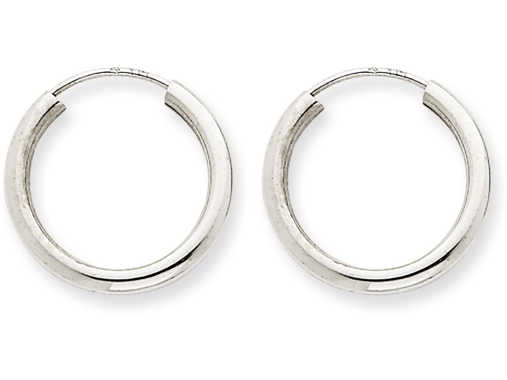 FJC Finejewelers 14k White Gold Polished Endless 2mm Hoop Earrings