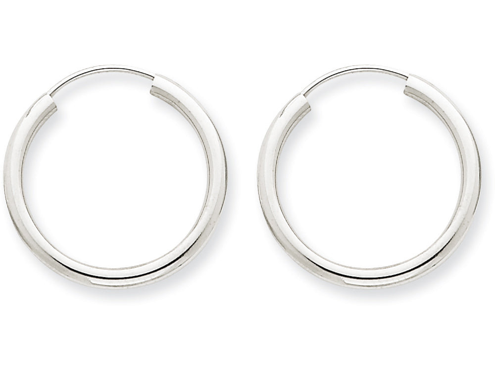 FJC Finejewelers 14k White Gold Polished Endless 2mm Hoop Earrings