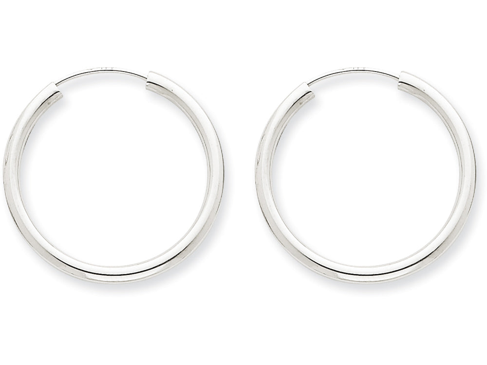 FJC Finejewelers 14k White Gold Polished Endless 2mm Hoop Earrings