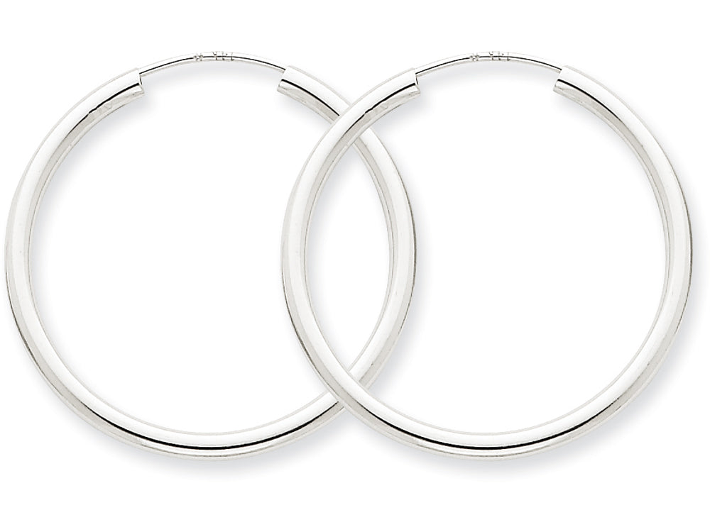 FJC Finejewelers 14k White Gold Polished Endless 2mm Hoop Earrings