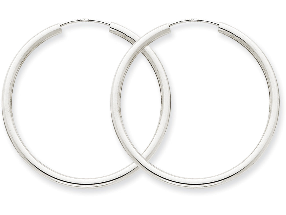FJC Finejewelers 14k White Gold Polished Endless 2mm Hoop Earrings